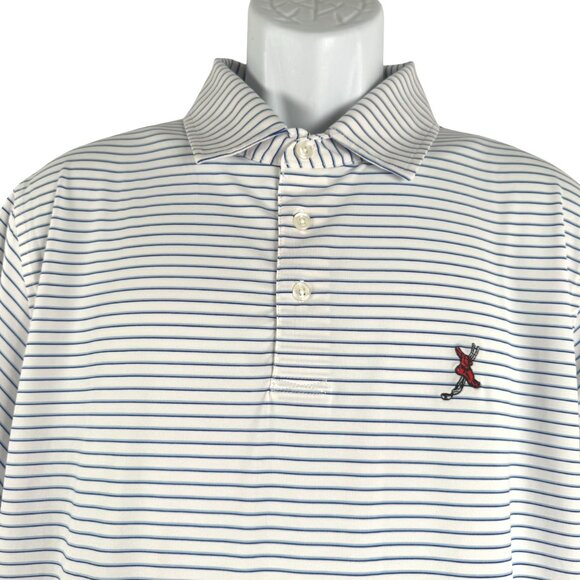 Draddy Sport Polo Shirt Large Short Sleeve Winged Foot Golf Striped TP-3408 - Picture 3 of 10